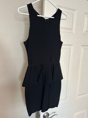 Classic Black Peplum Sheath Dress - Women